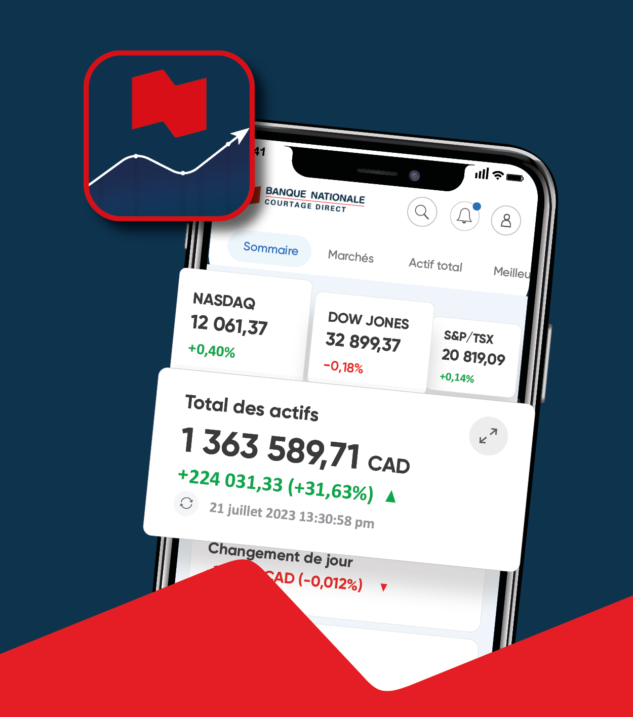 Un téléphone cellulaire qui démontre l’app mobile (bannière app mobile).