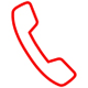Icône représentant un téléphone rouge 